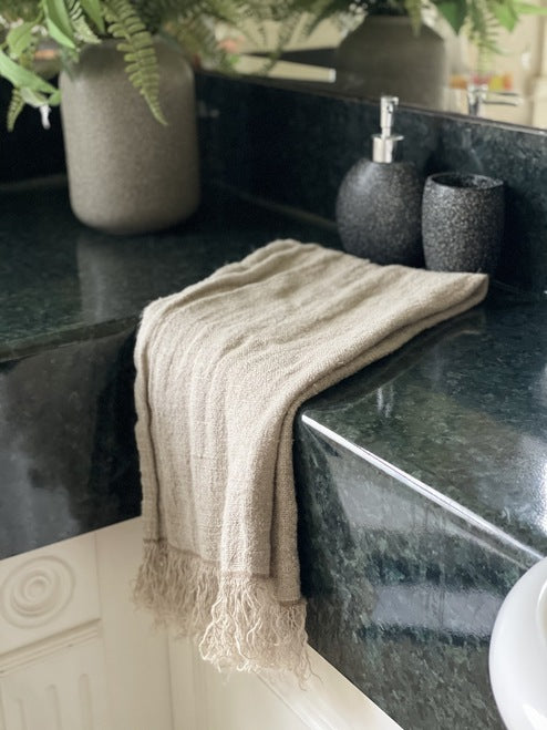 Angaston Handloomed Linen Hand Towel (Natural)