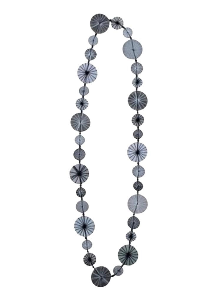 Simple Long Embroidered Necklace Wooden Beads N6-3126