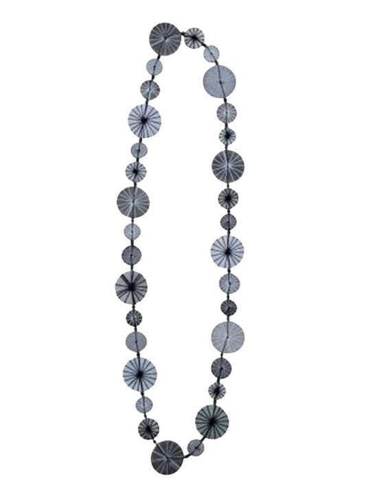 Simple Long Embroidered Necklace Wooden Beads N6-3126