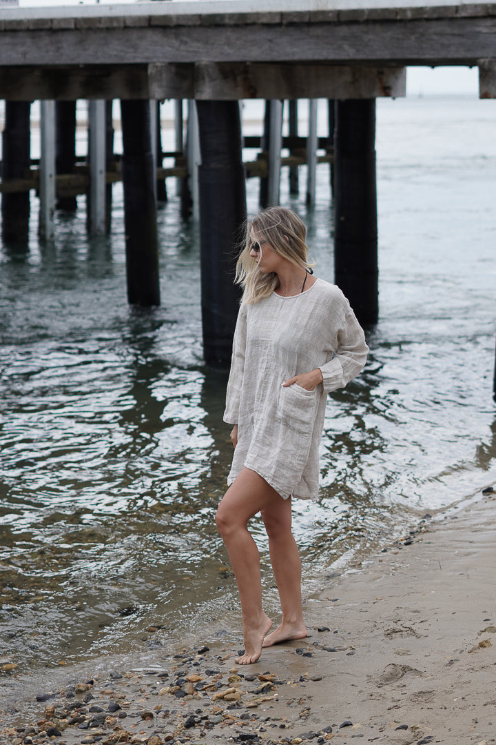 Abbey One Pocket Tunic Natural Combo