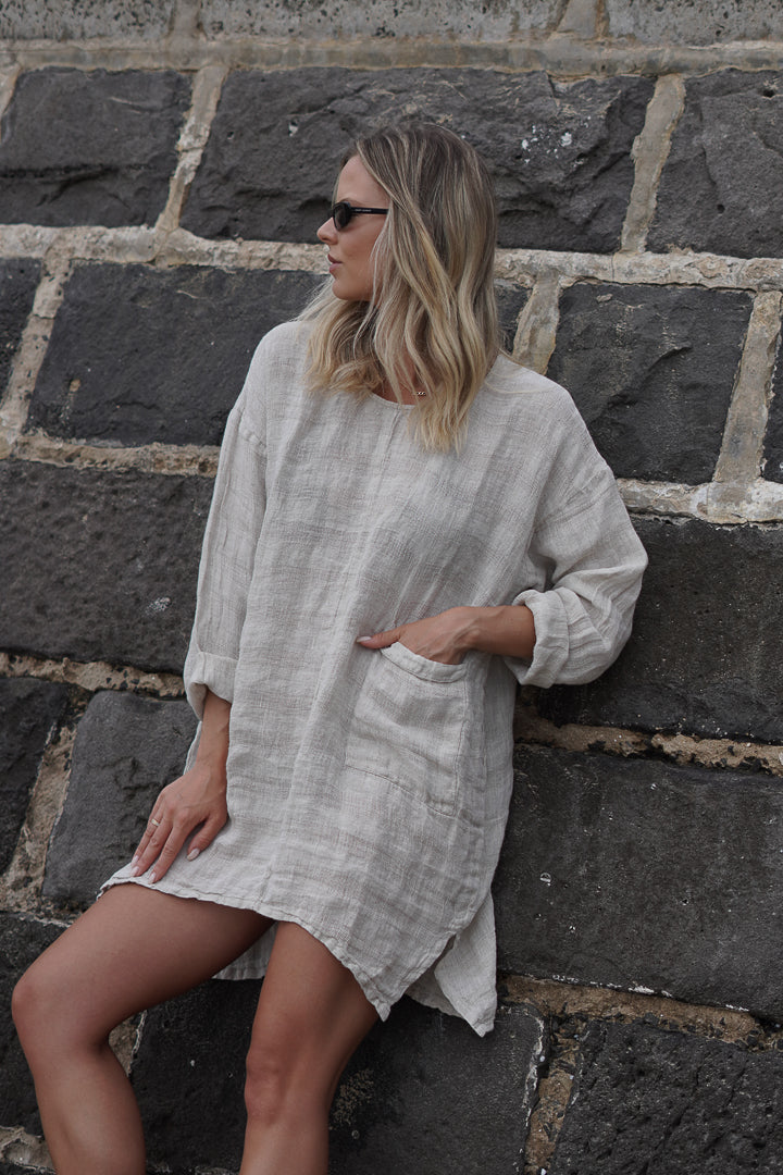 Abbey One Pocket Tunic Natural Combo