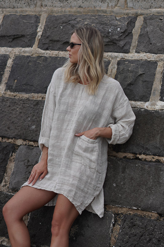 Abbey One Pocket Tunic Natural Combo