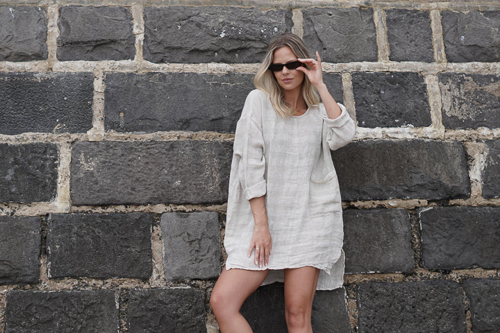 Abbey One Pocket Tunic Natural Combo