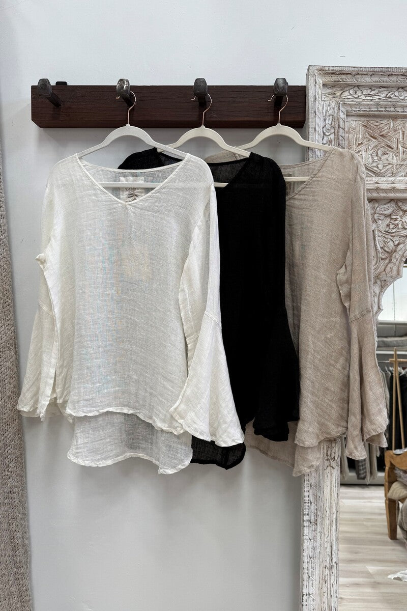 Adele Bell Sleeves Top Ivory