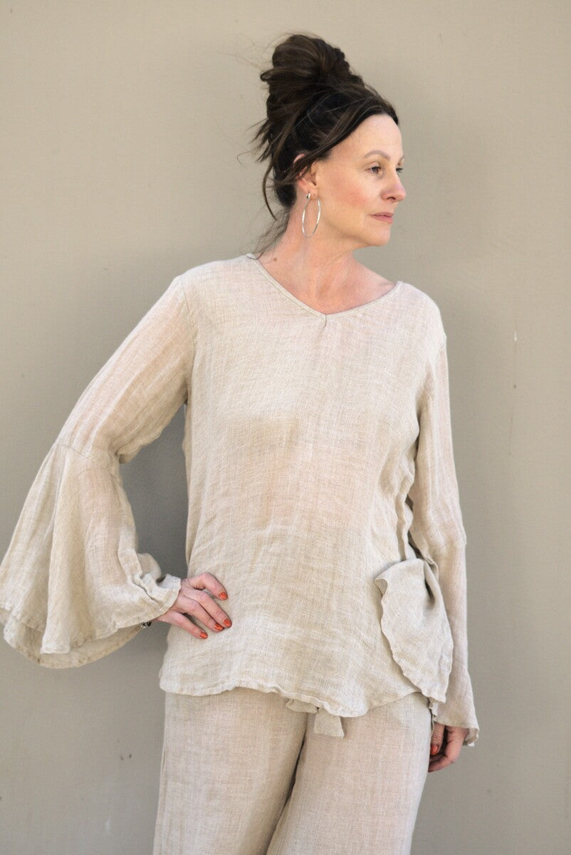 Adele Bell Sleeve Top Natural