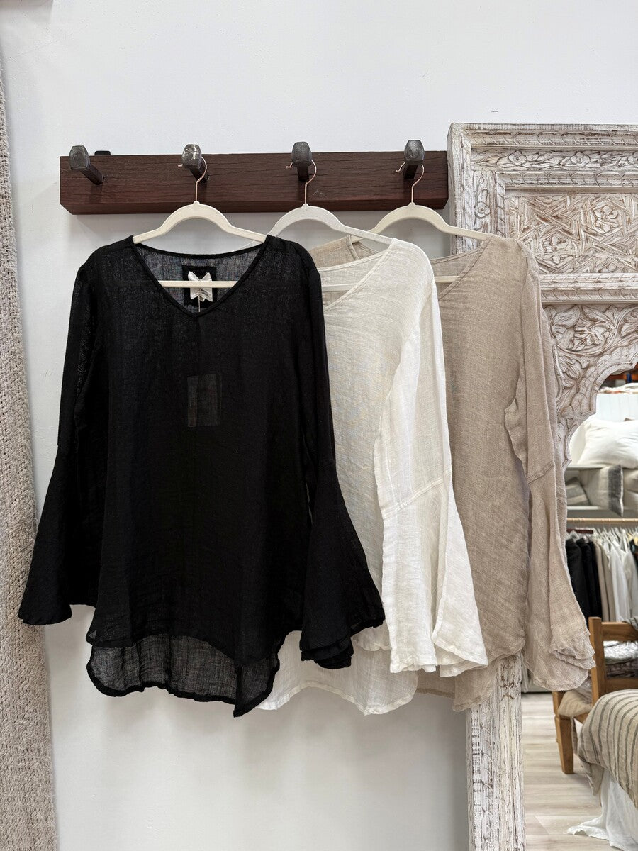 Adele Bell Sleeves Top Black
