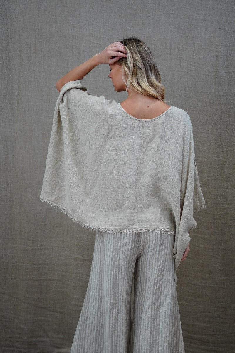Alice Fringed Poncho Natural Combo