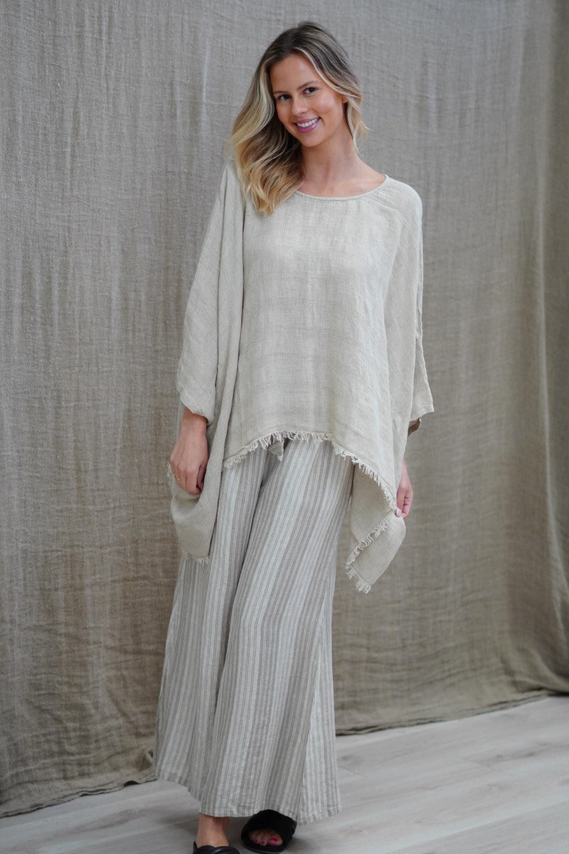 Alice Fringed Poncho Natural Combo