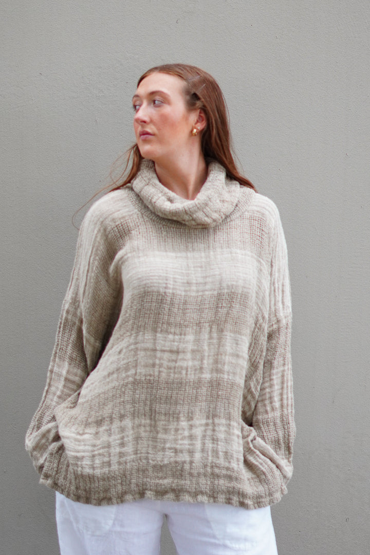 Allegra Jumper Natural & White Ombre