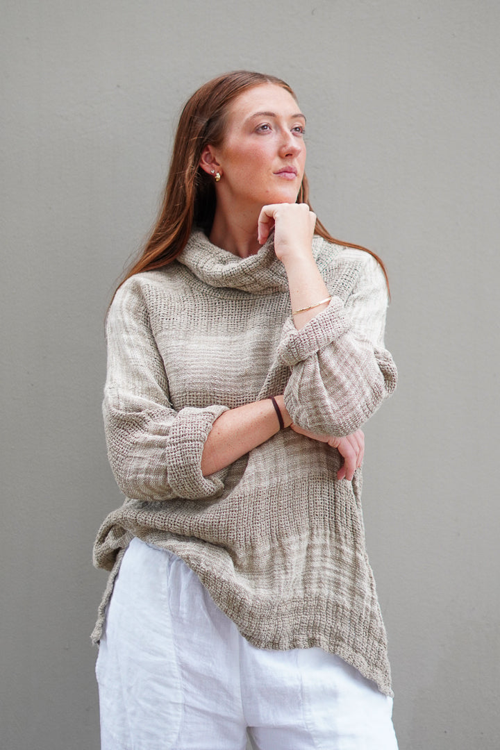 Allegra Jumper Natural & White Ombre