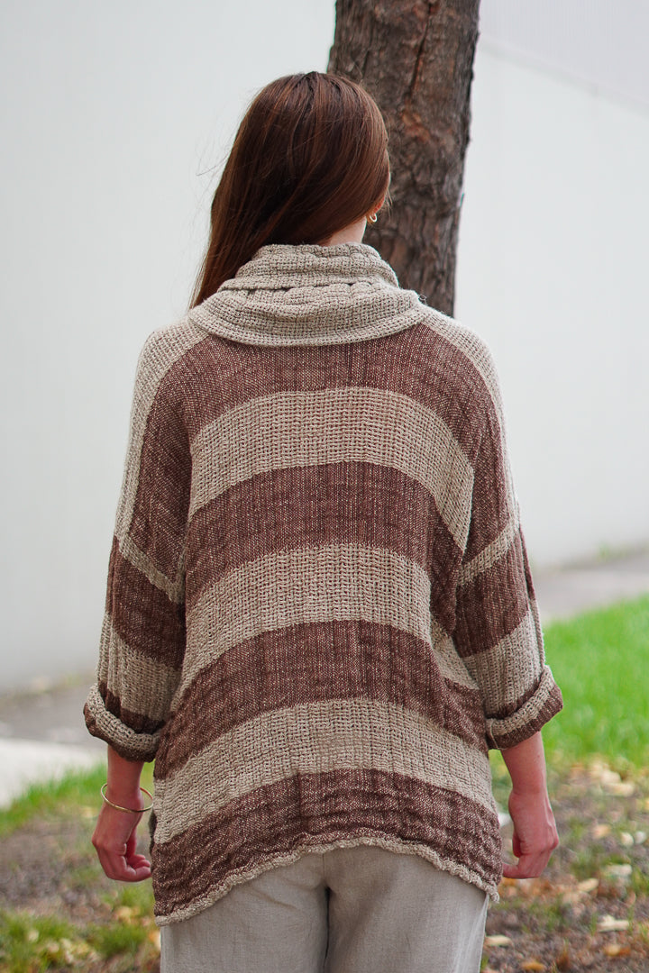 Allegra Jumper Brown & Natural Stripes (Limited Stock)