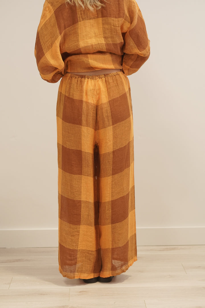 Ari Ease Pants Spiced Ochre Check
