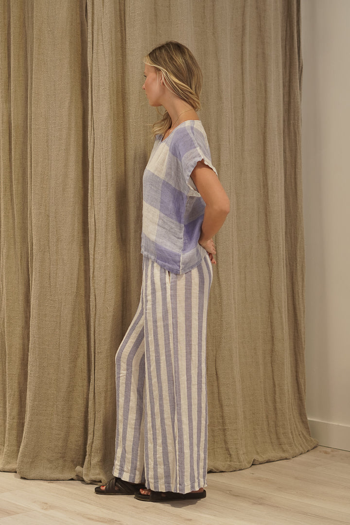 Barbara Top Heather Blue Check
