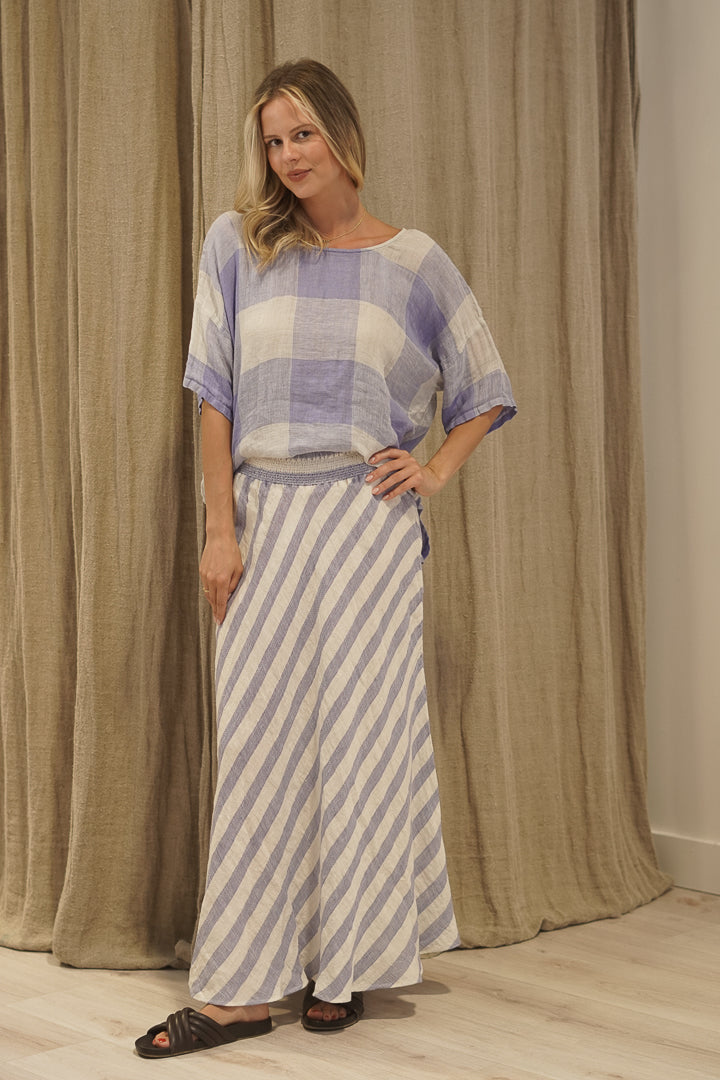 Barbara Top Heather Blue Check