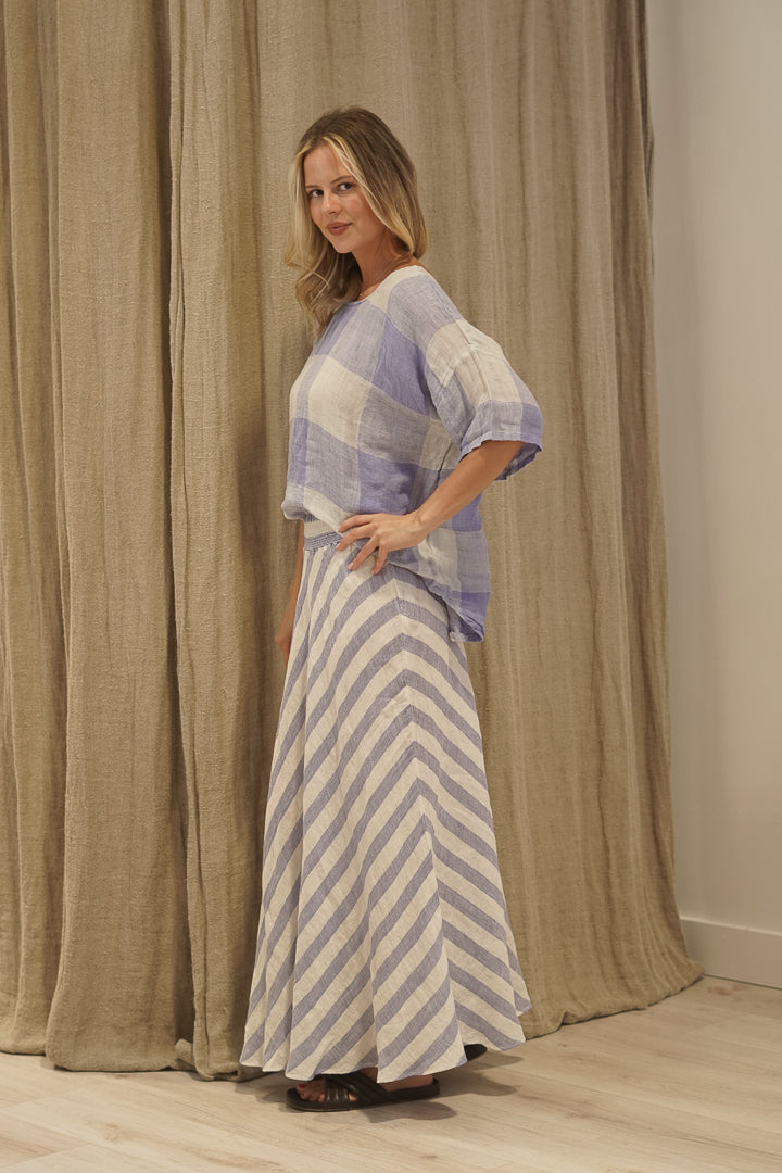 Barbara Top Heather Blue Check