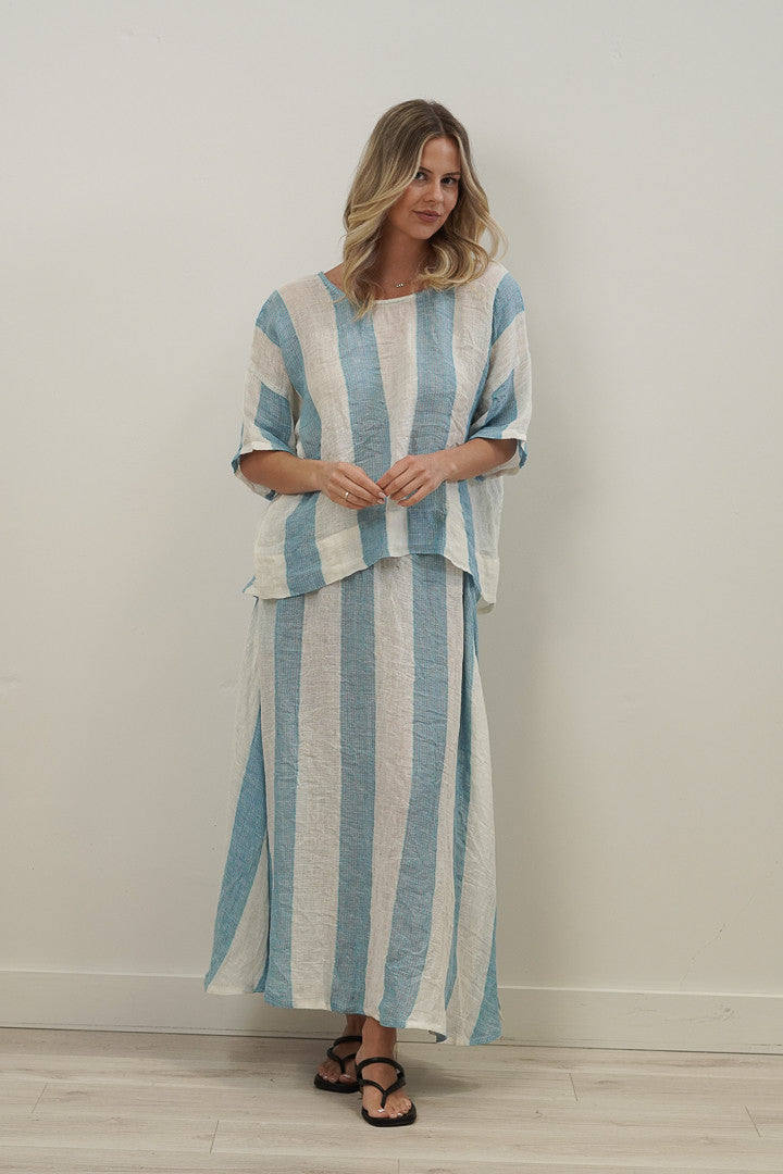 Barbara Top Coastal Sky Stripes