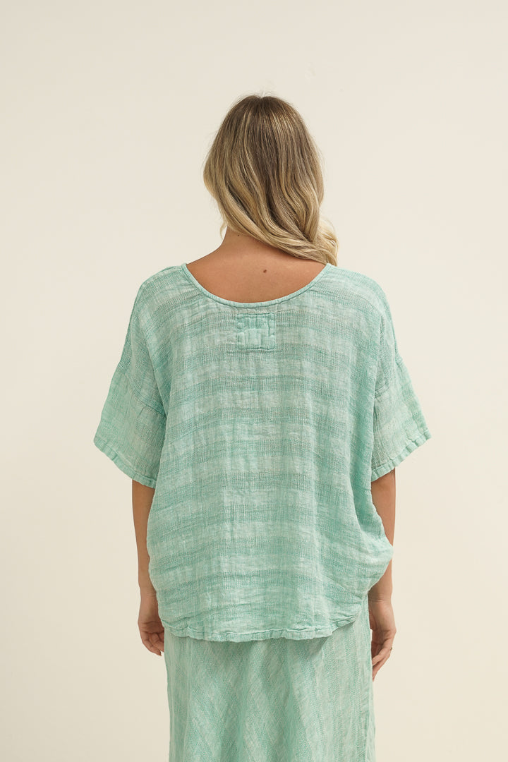 Barbara Top Cascade Green Combo