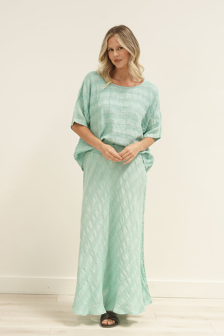 Barbara Top Cascade Green Combo
