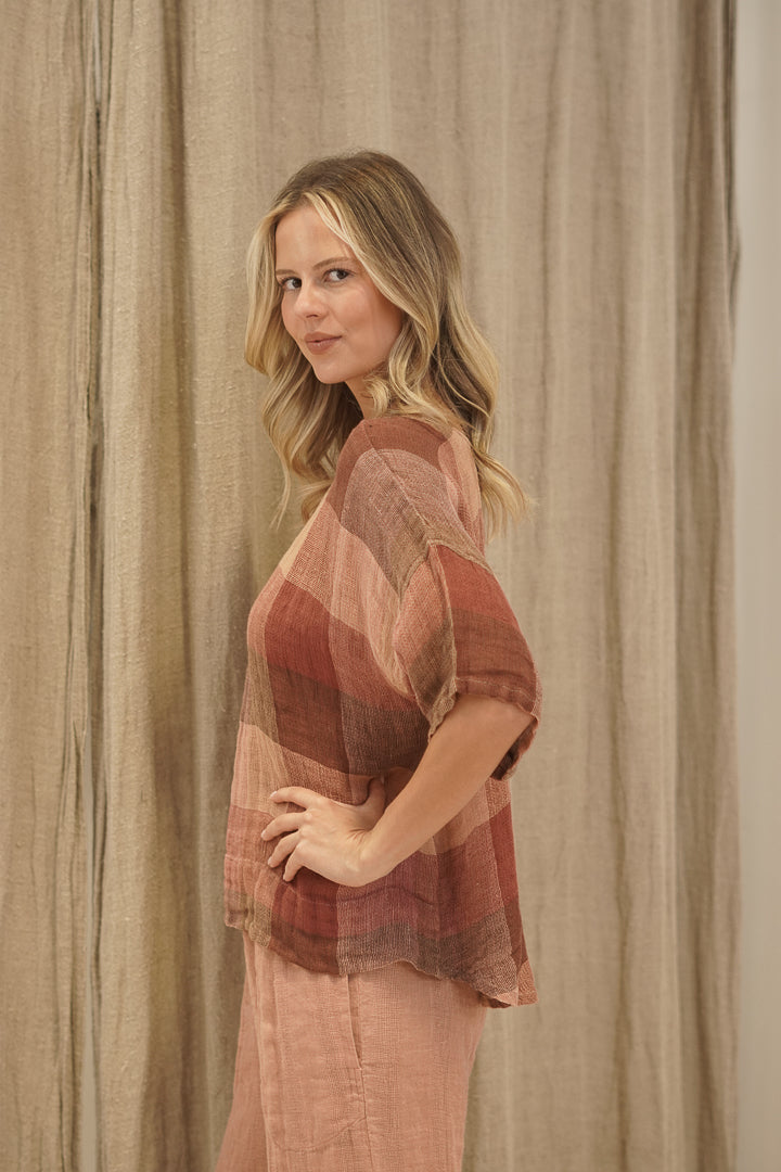 Barbara Top Cameo Brown Combo