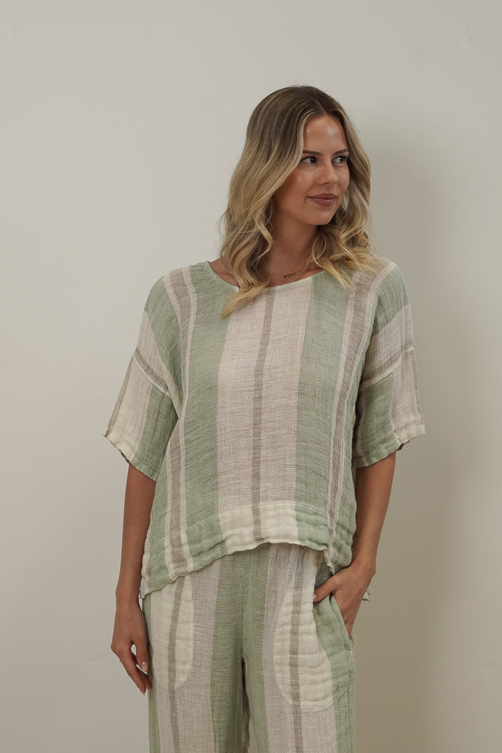 Barbara Top Reseda Stripey