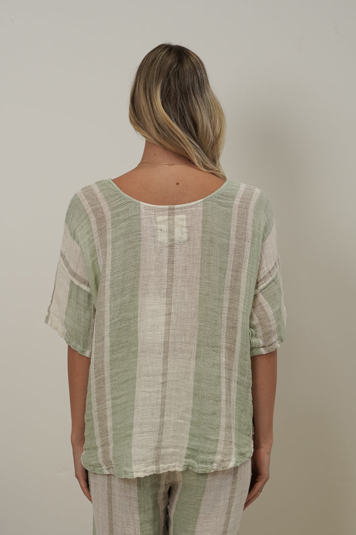 Barbara Top Reseda Stripey