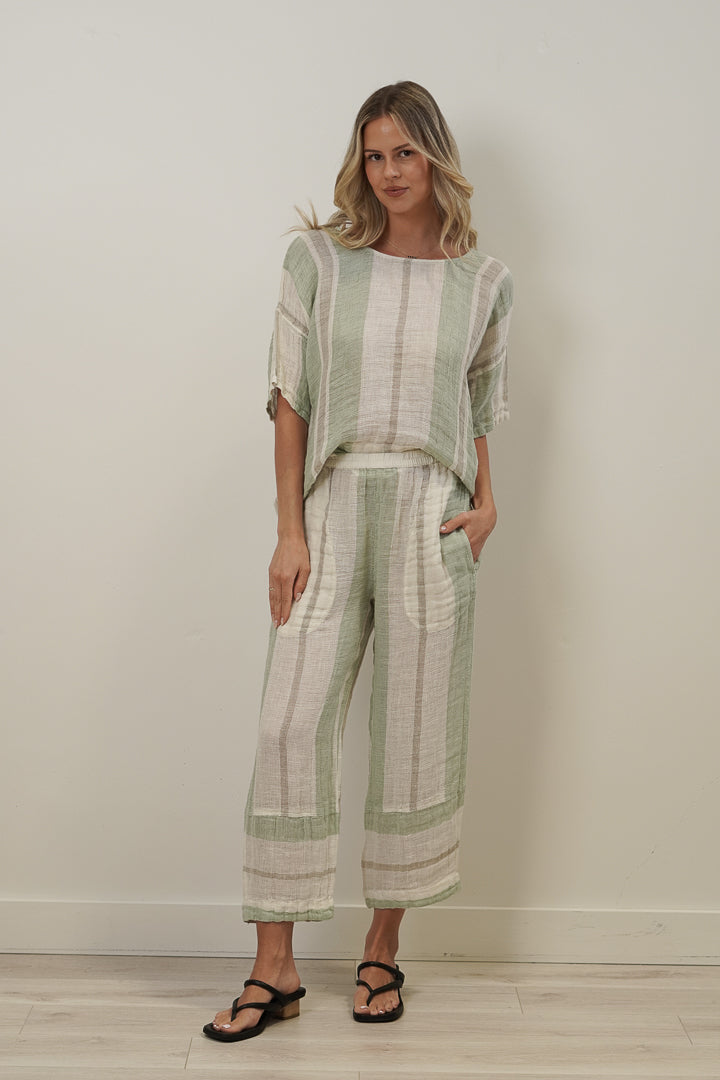 Barbara Top Reseda Stripey