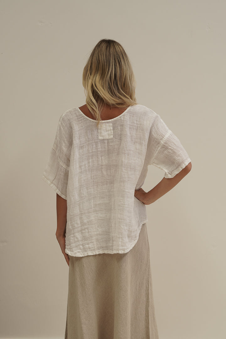 Barbara Top In White Combo