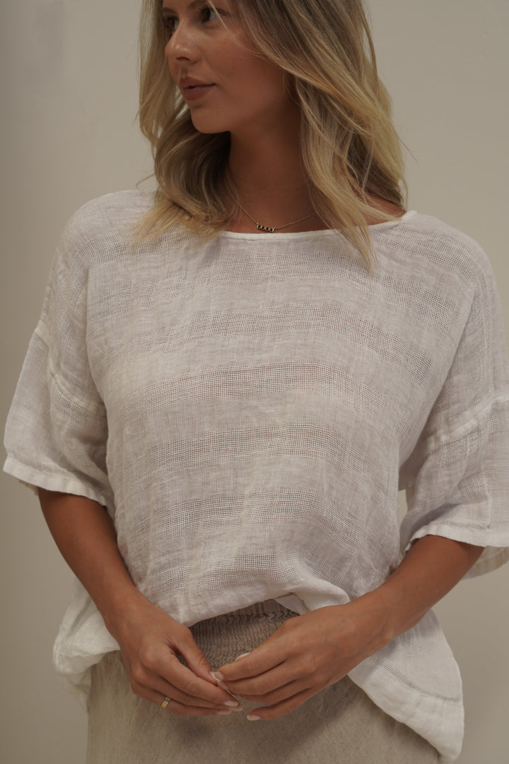 Barbara Top In White Combo