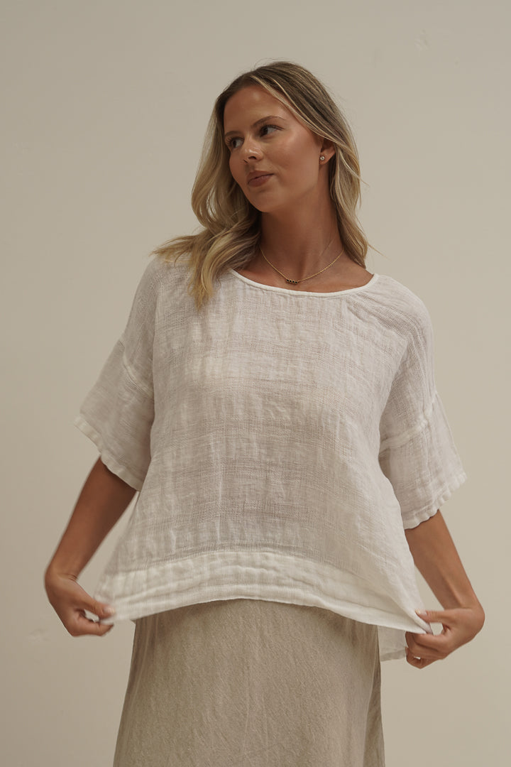 Barbara Top In White Combo