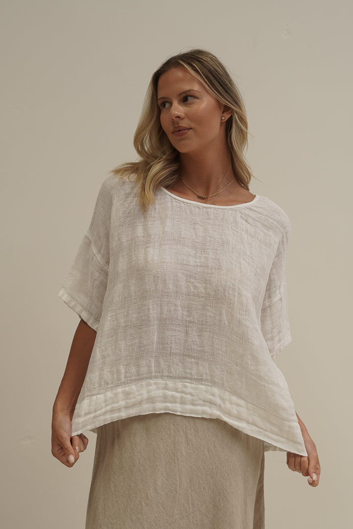 Barbara Top In White Combo