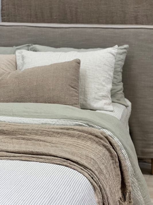 Audrey Linen Bed Throw Natural 130X220Cm