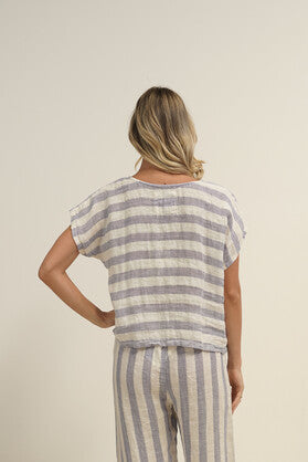 Carina Box Top Heather Blue Combo