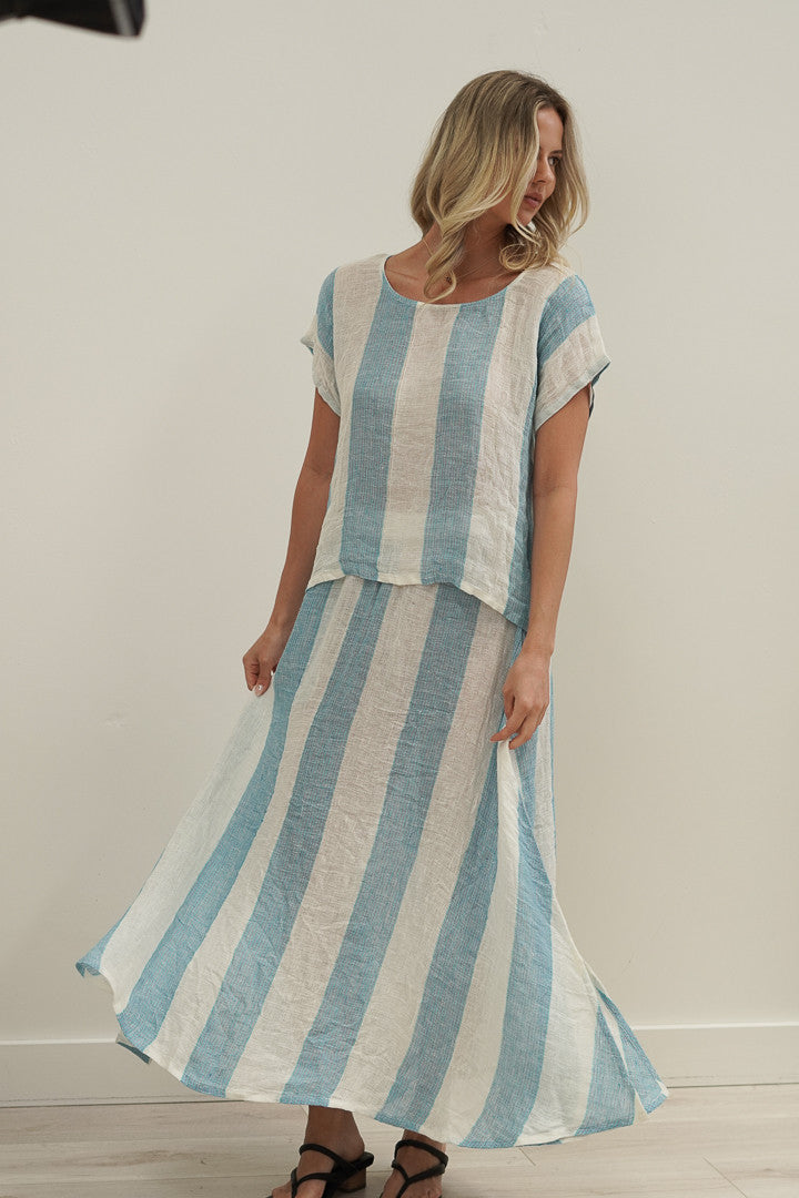 Carina Box Top Coastal Sky Stripes