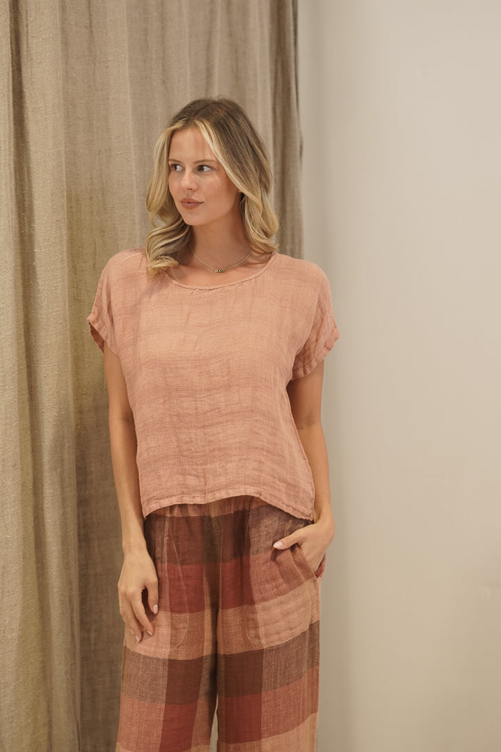 Carina Box Top Cameo Brown Check