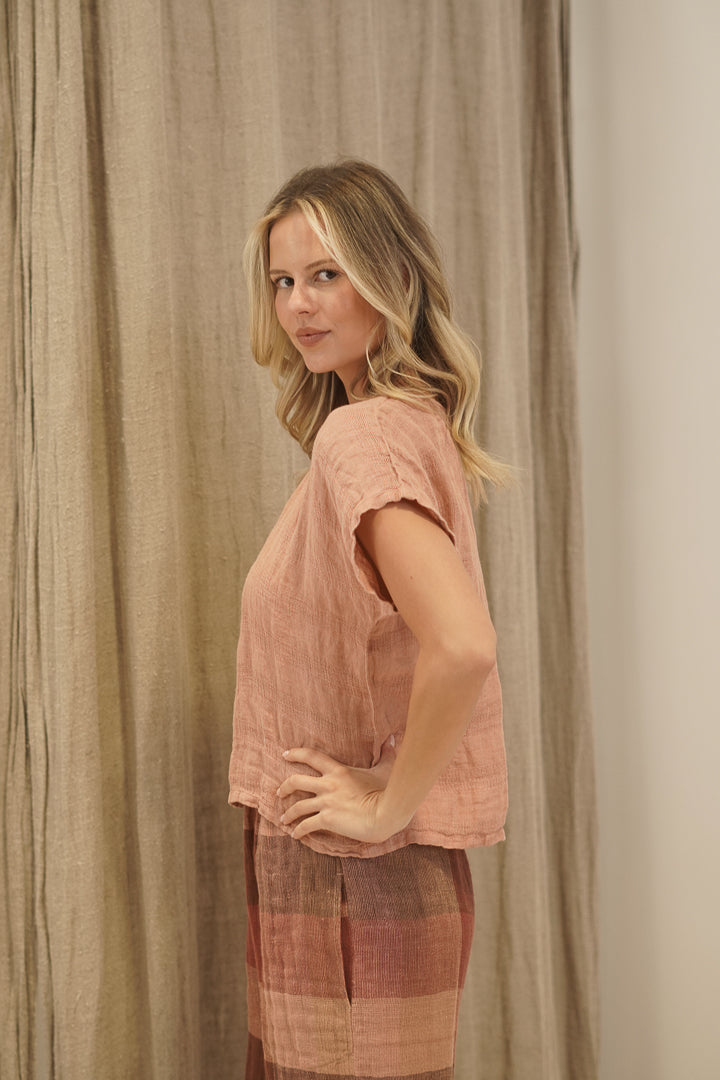 Carina Box Top Cameo Brown Check