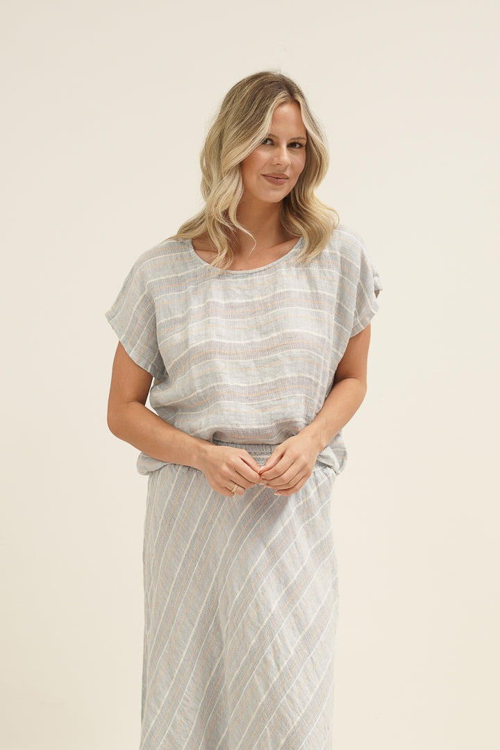 Carina Box Top Lemon Sorbet Multi Stripes