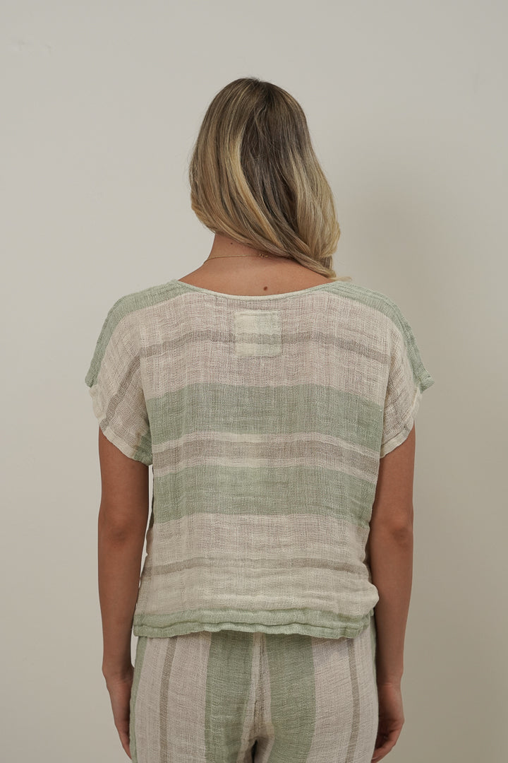 Carina Box Top Reseda Stripey