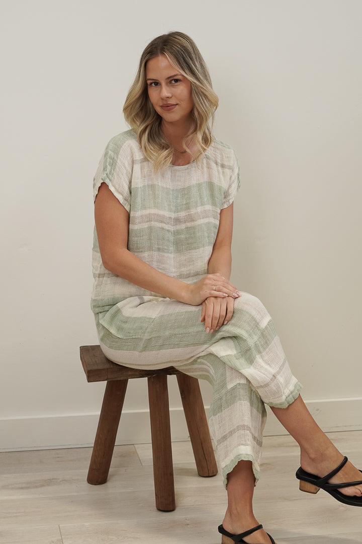Carina Box Top Reseda Stripey