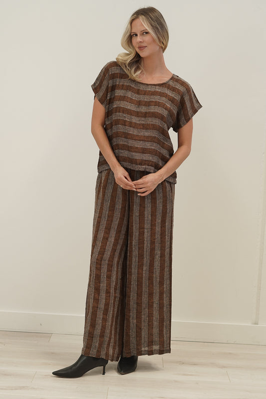 Carina Box Top Rust & White Stripe