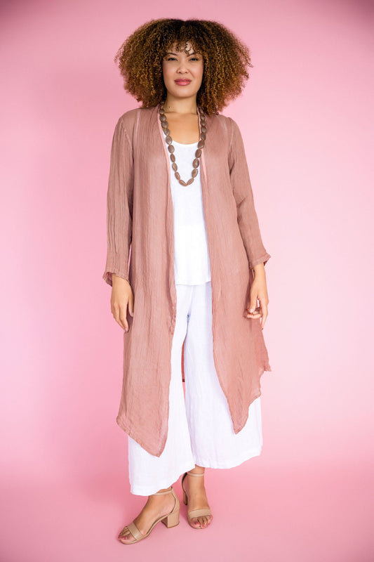 Belcina Long Jacket | Pink
