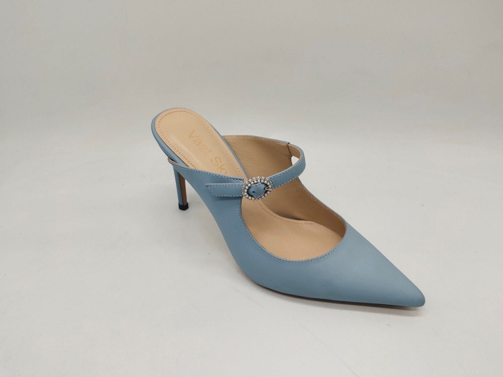 CT1102 BLING BUCKLE POINTED-TOE MULES