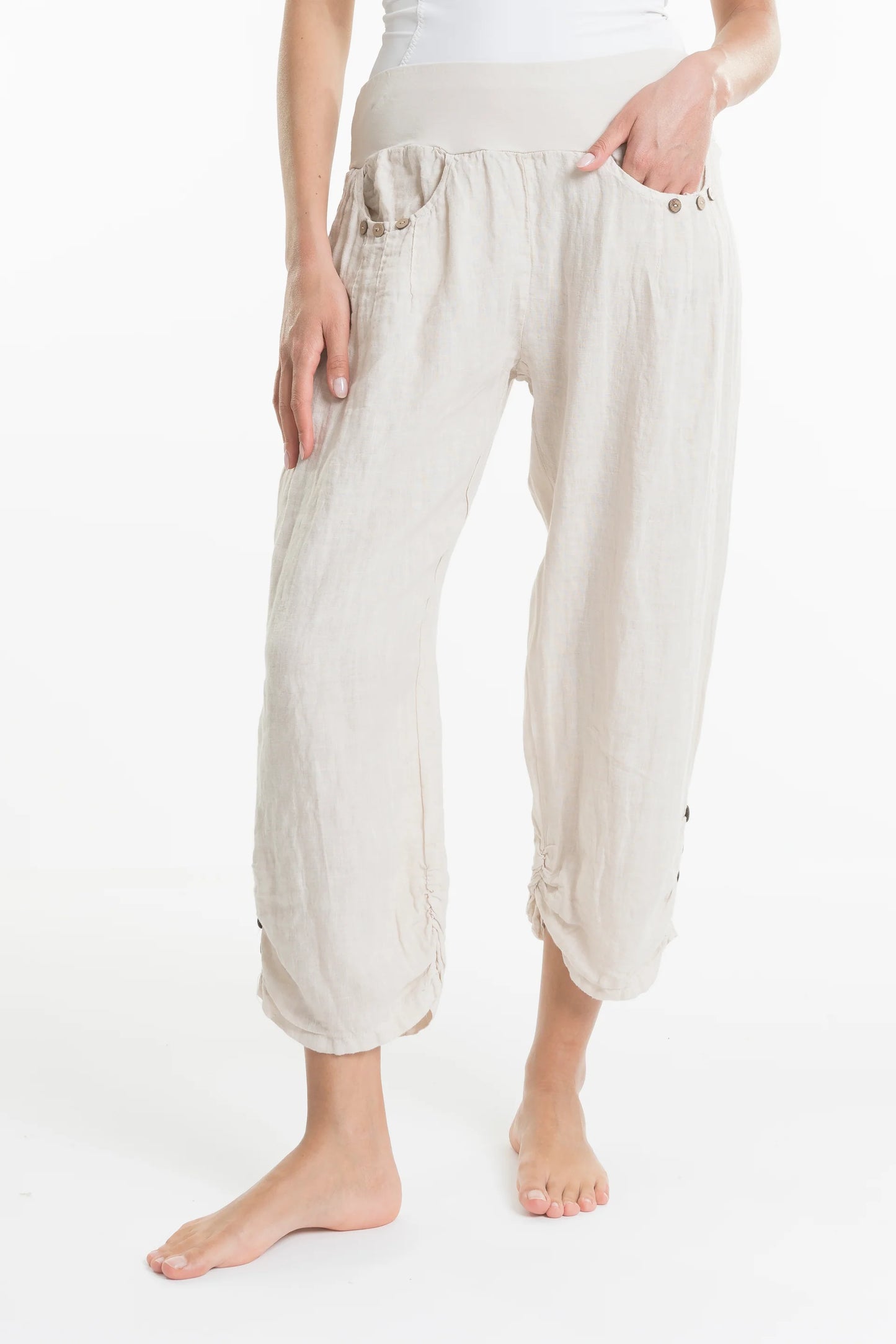 Button Linen Pants