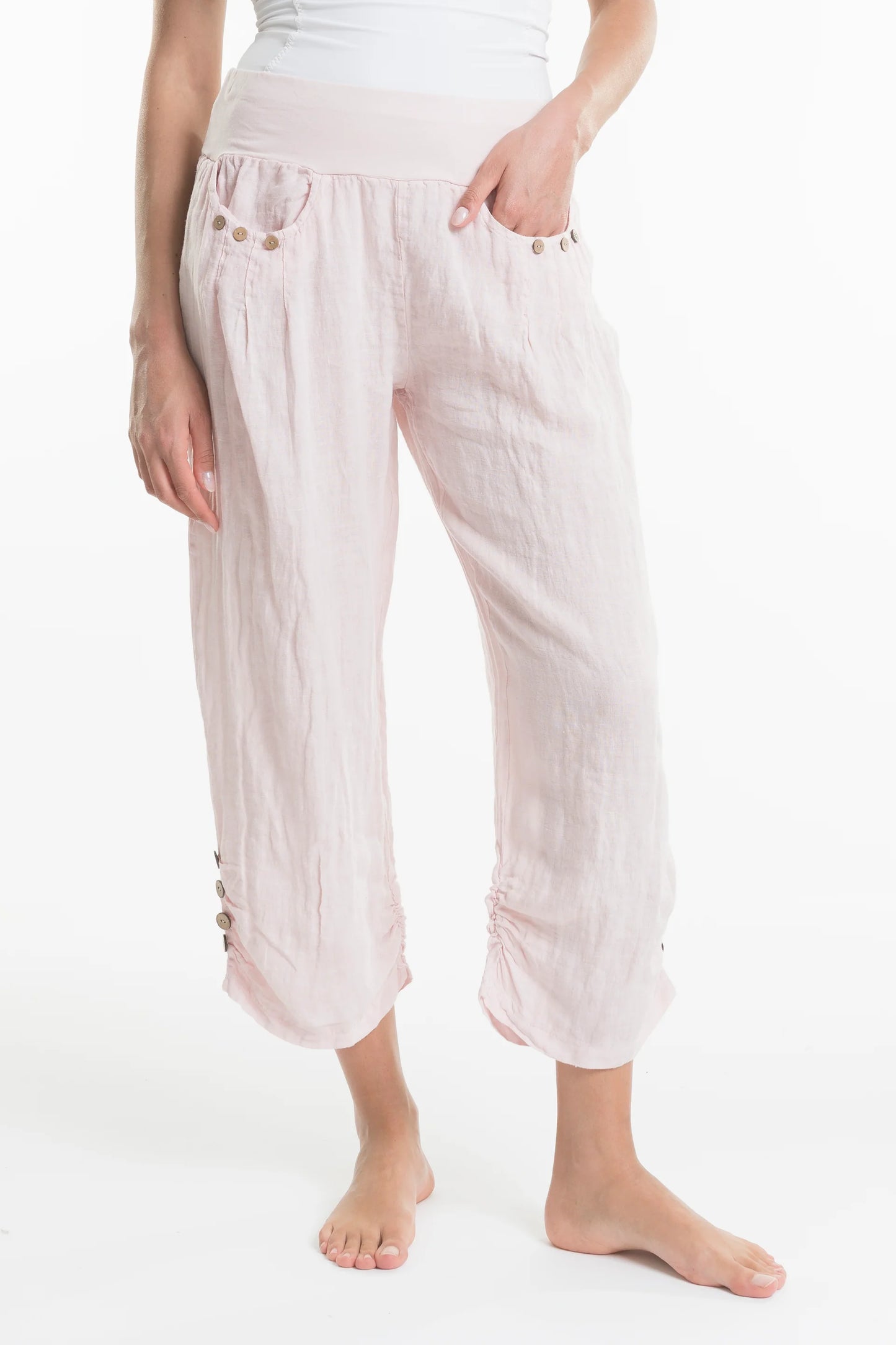 Button Linen Pants