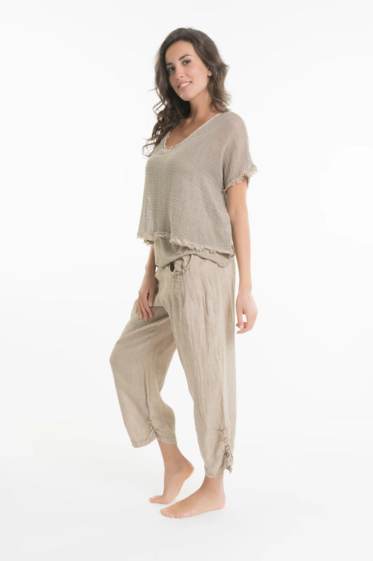 Button Linen Pants