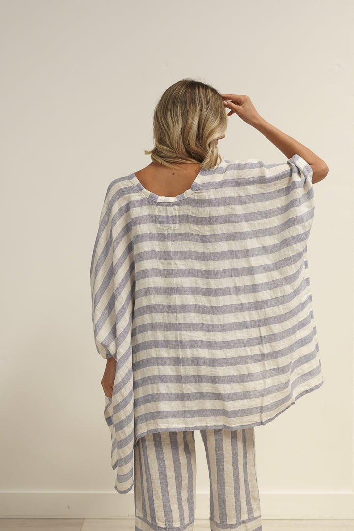 Carmen Cardigan Heather Blue Combo