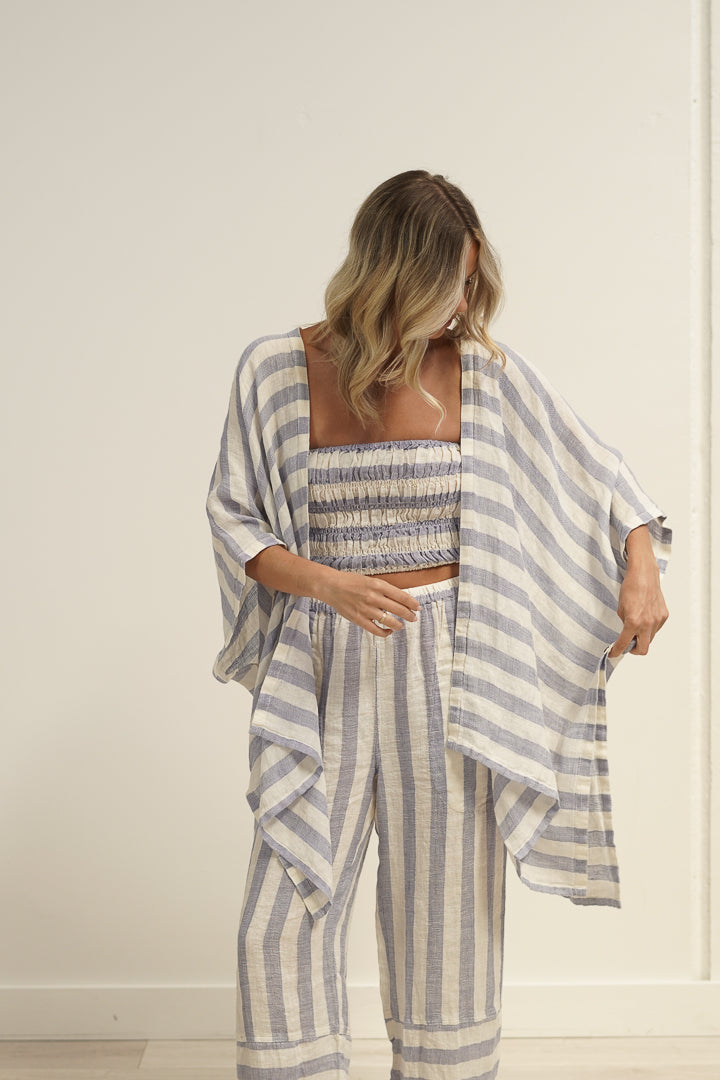 Carmen Cardigan Heather Blue Combo