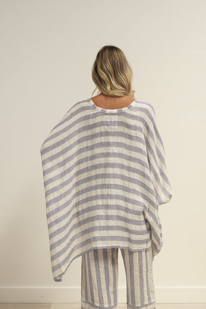 Carmen Cardigan Heather Blue Combo