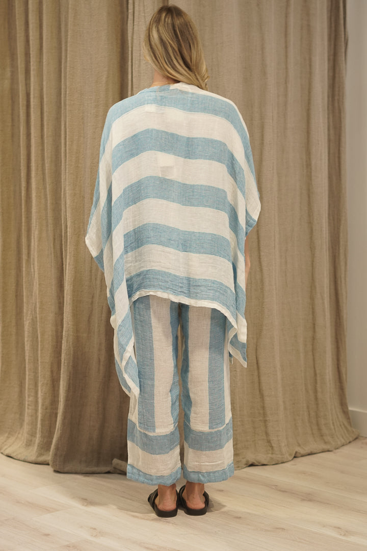 Carmen Cardigan Coastal Sky Stripes