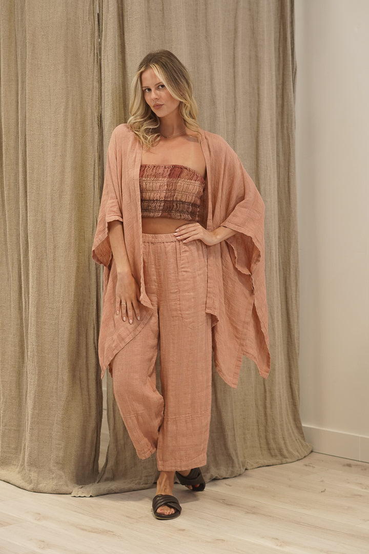 Carmen Cardigan Cameo Brown Check