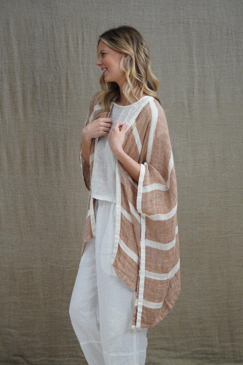 Carmen Rust & White Cardigan